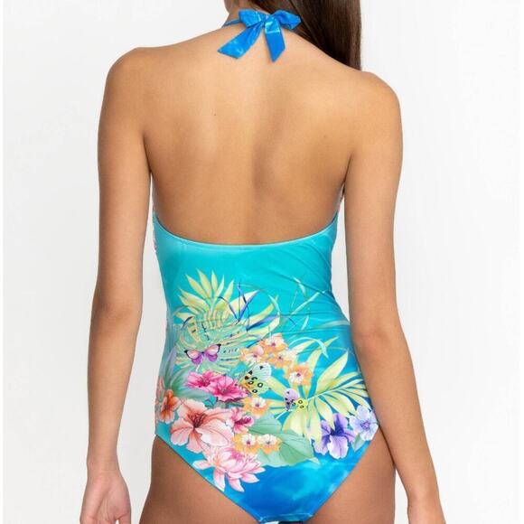 Johnny Was Women's XS Swimsuit Water Tropic Floral Twist Keyhole One Piece NWT - Picture 6 of 15